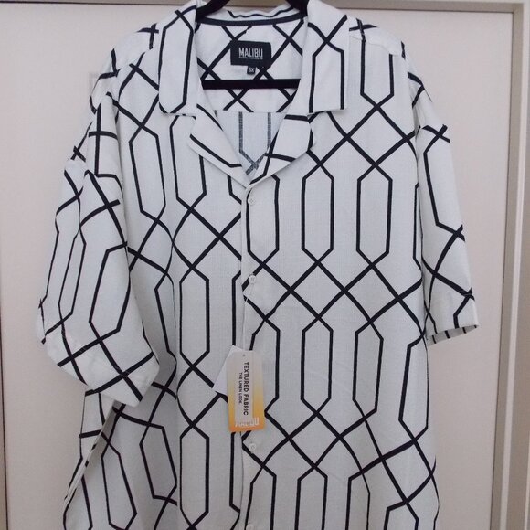 NWT-Malibu Short Sleeve Button-Up Sz 5XL - Picture 1 of 10